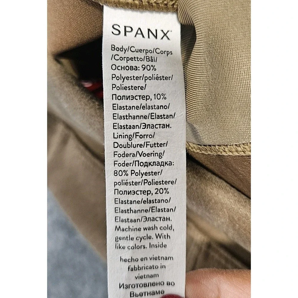 Spanx Faux‎ Suede Pants Size Small Camel Tan High Rise Slimming